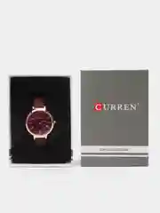 Бордовый женские наручные часы Curren 9076 в подарочной упаковке