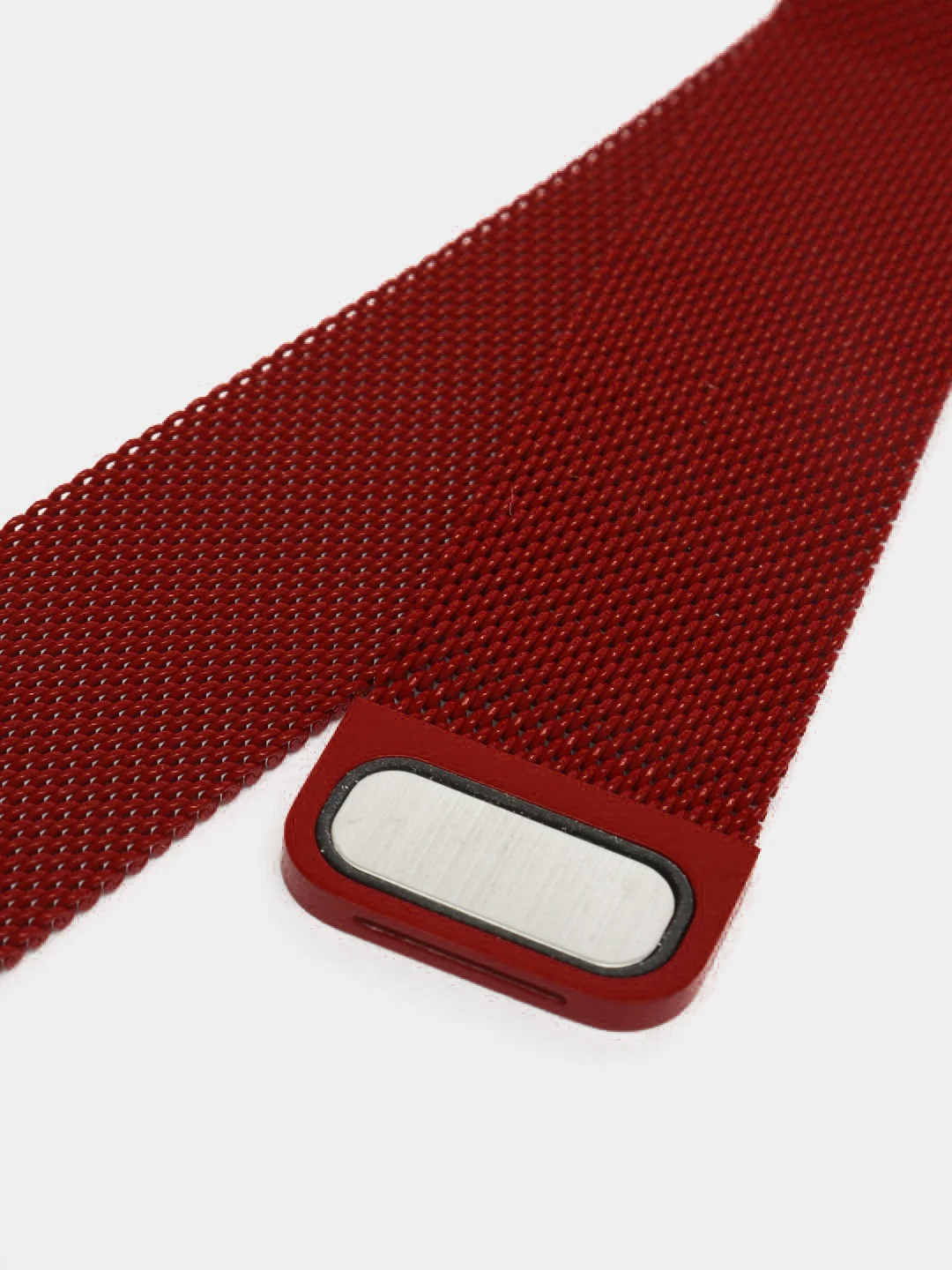 Красный ремешок для Apple Watch "Миланская петля", металлический