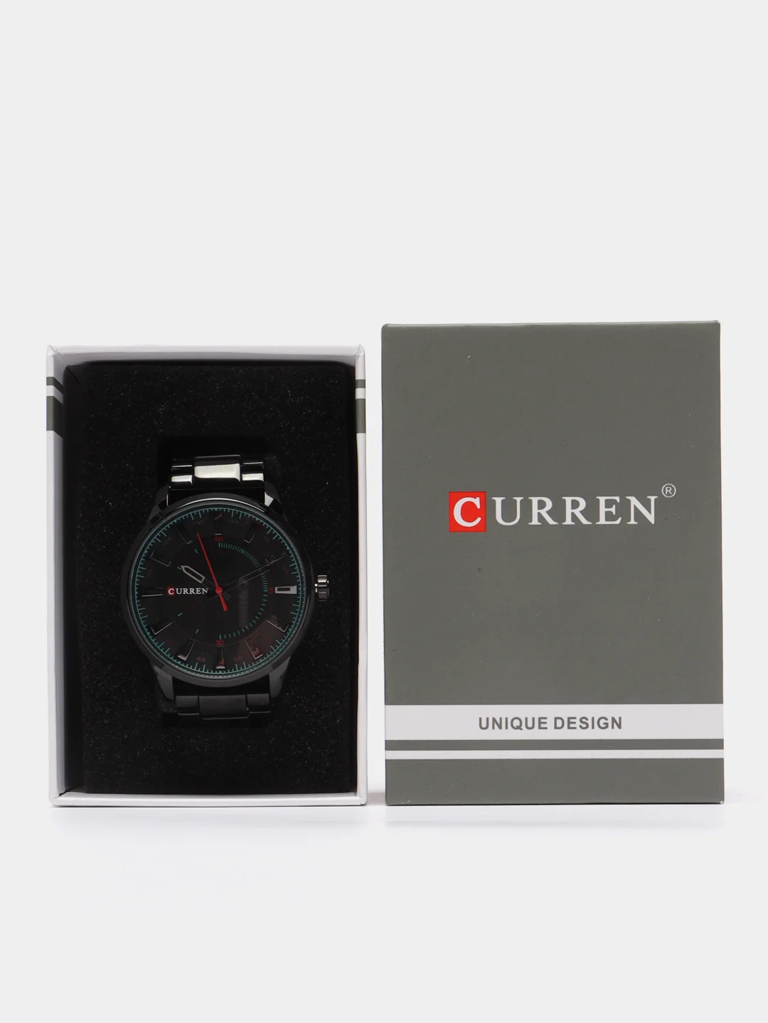 Черный мужские наручные часы Curren 8406 в подарочной упаковке
