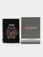 Тёмно-бордовый мужские наручные часы Curren 8399 с хронографом в подарочной упаковке