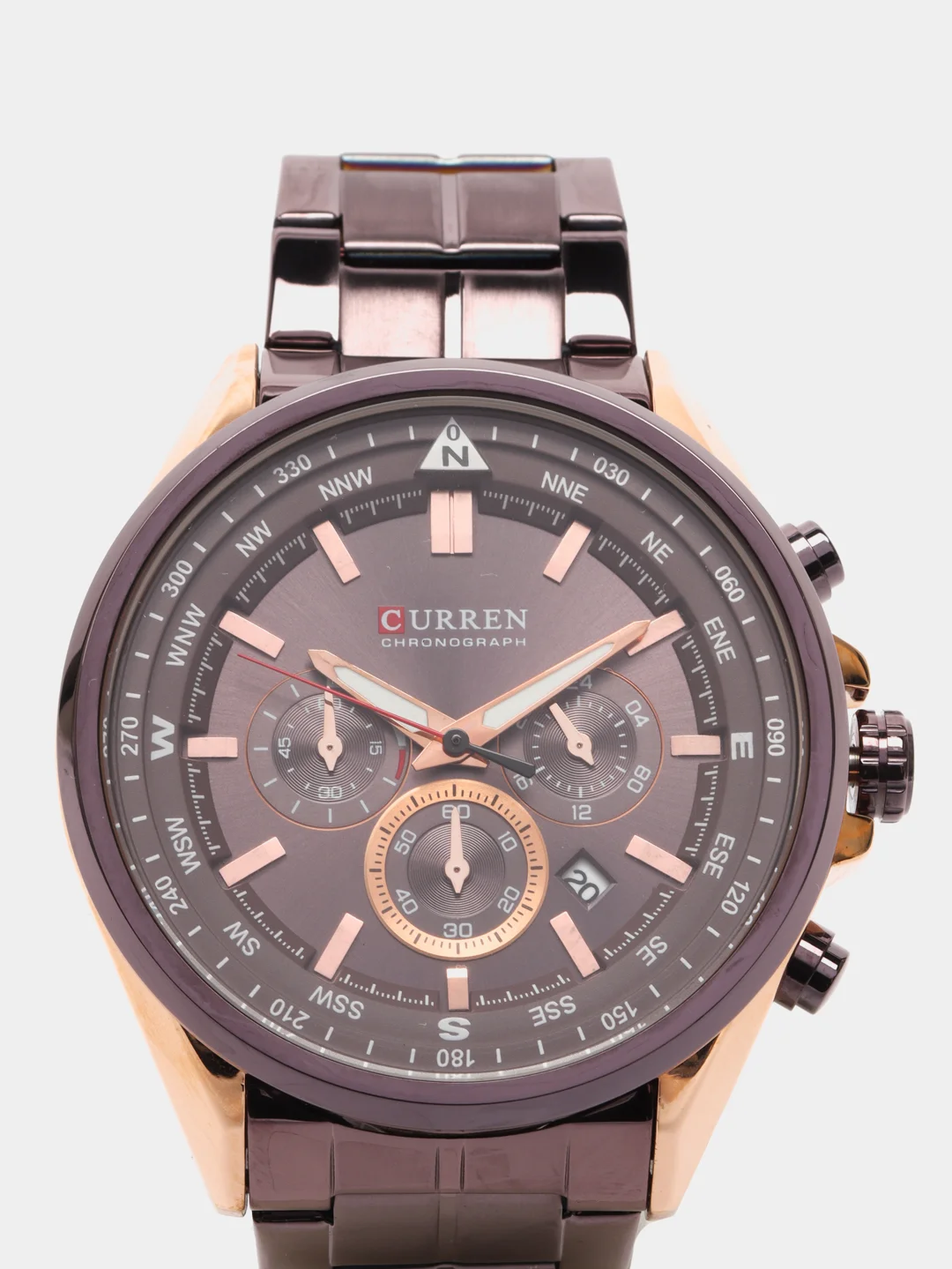 Тёмно-бордовый мужские наручные часы Curren 8399 с хронографом в подарочной упаковке