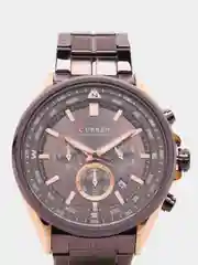 Тёмно-бордовый мужские наручные часы Curren 8399 с хронографом в подарочной упаковке