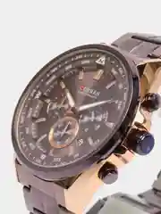 Тёмно-бордовый мужские наручные часы Curren 8399 с хронографом в подарочной упаковке