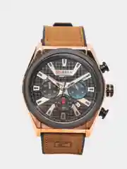 Коричневый мужские наручные часы  Curren 8392 с хронографом в подарочной упаковке