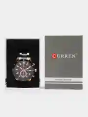 Черный мужские наручные часы Curren 8417 с хронографом в подарочной упаковке