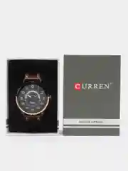 Шоколадный мужские наручные часы Curren 8267 с календарём в подарочной упаковке