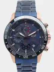 Индиго мужские наручные часы Lige 9982 с хронографом в подарочной упаковке