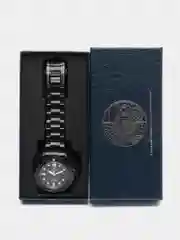 Черный мужские наручные механические часы Lige LG6811 с календарём в подарочной упаковке