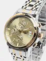 Горчичный мужские наручные часы Lige 9825 с хронографом, подарочной упаковке