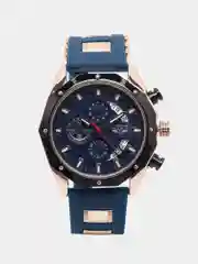 Синий мужские наручные часы Lige 8908 c хронографом, в подарочной упаковке