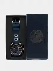 Синий мужские наручные часы Lige 8908 c хронографом, в подарочной упаковке