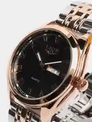 Тёмно-коричневый мужские наручные часы Lige LG9904 с календарём, в подарочной упаковке
