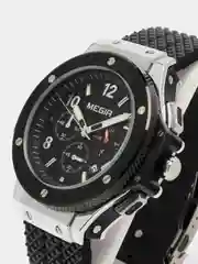 Хром мужские наручные часы Megir MN3002G, с хронографом, в подарочной упаковке