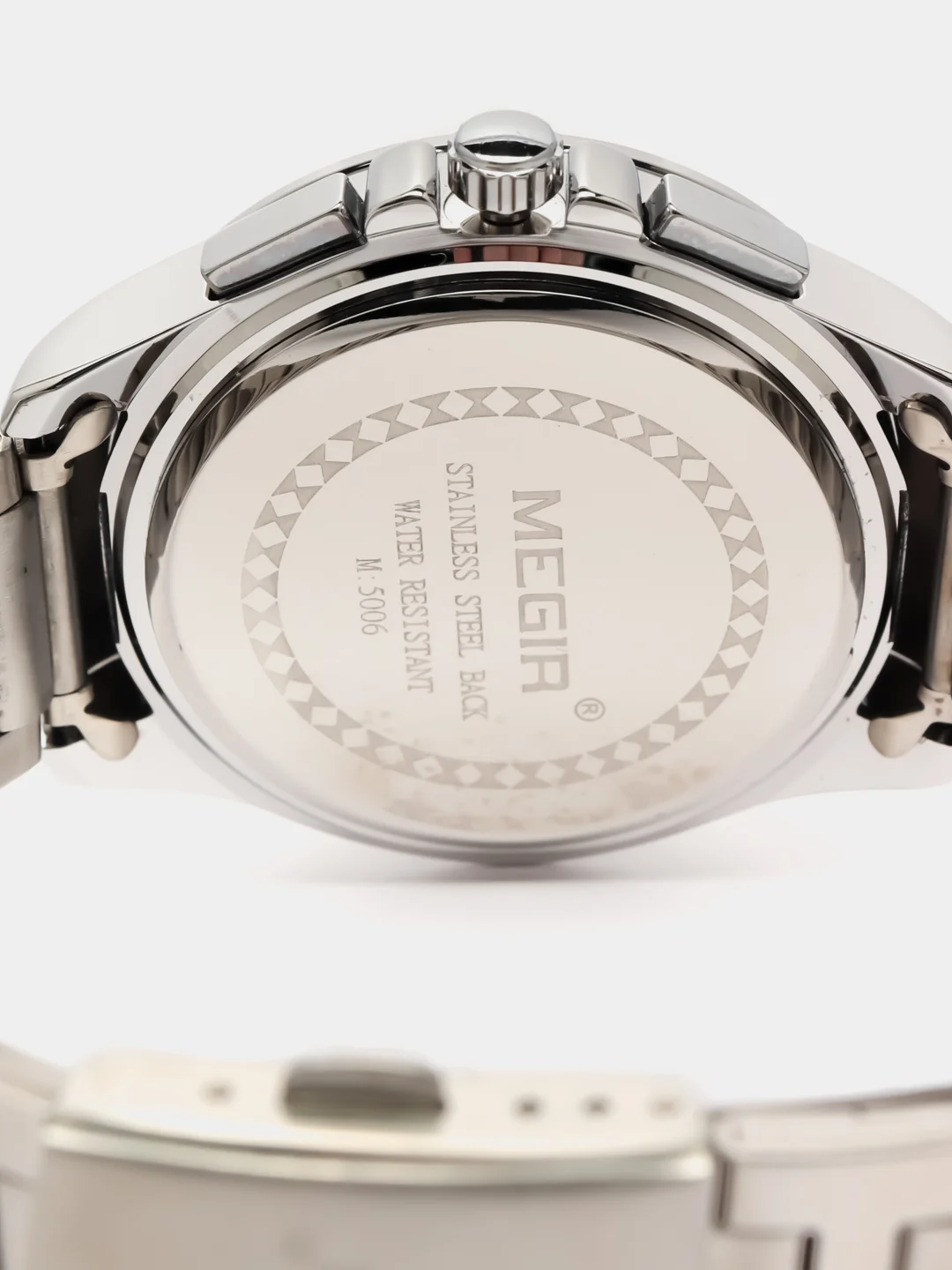 Серебряный мужские наручные часы Megir MS5006G, с хронографом, в подарочной упаковке
