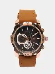 Тёмно-коричневый мужские наручные часы Lige LG9892 с хронографом, в подарочной упаковке