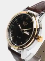 Бронзовый мужские наручные часы Lige LG9846 c календарём, в подарочной упаковке