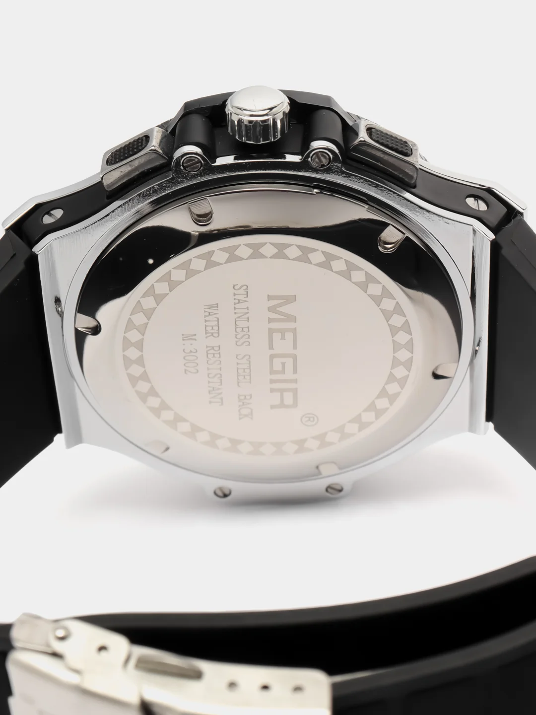 Белый мужские наручные часы Megir MN3002G, с хронографом, в подарочной упаковке