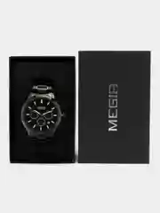 Черный мужские наручные часы Megir MS2150G, с хронографом, в подарочной упаковке