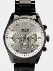 Хром мужские наручные часы Megir MS2010G, с хронографом, в подарочной упаковке