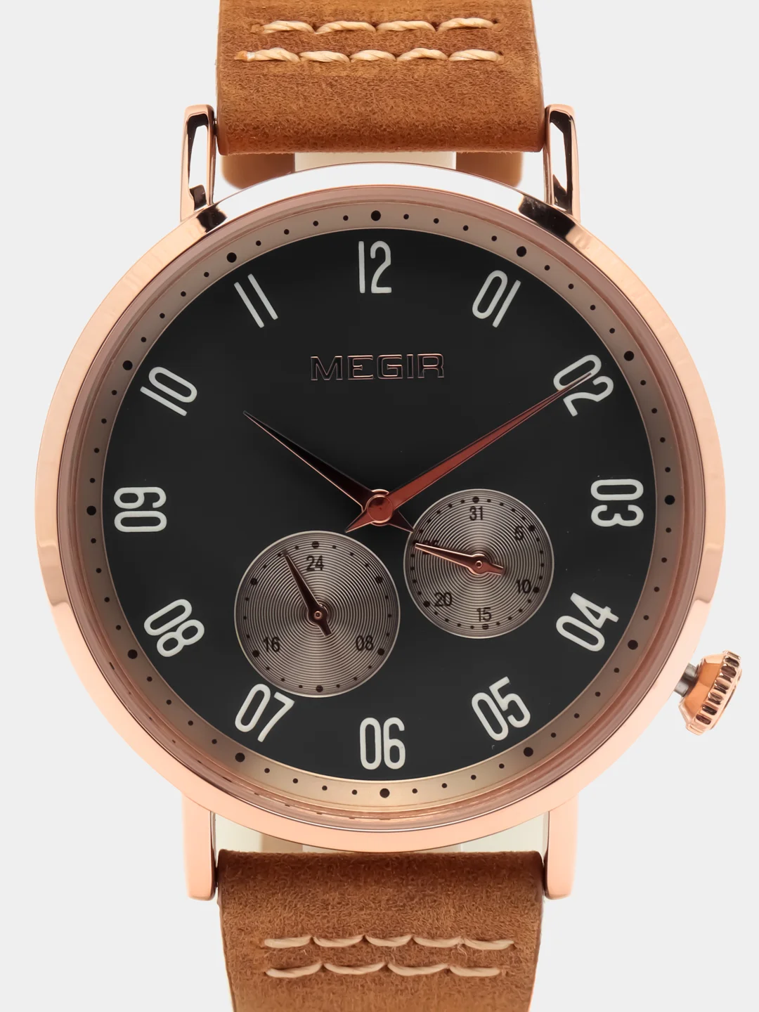 Бронзовый мужские наручные часы Megir ML1083G с хронографом, в подарочной упаковке