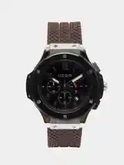 Серебряный мужские наручные часы Megir MN3002G, с хронографом, в подарочной упаковке