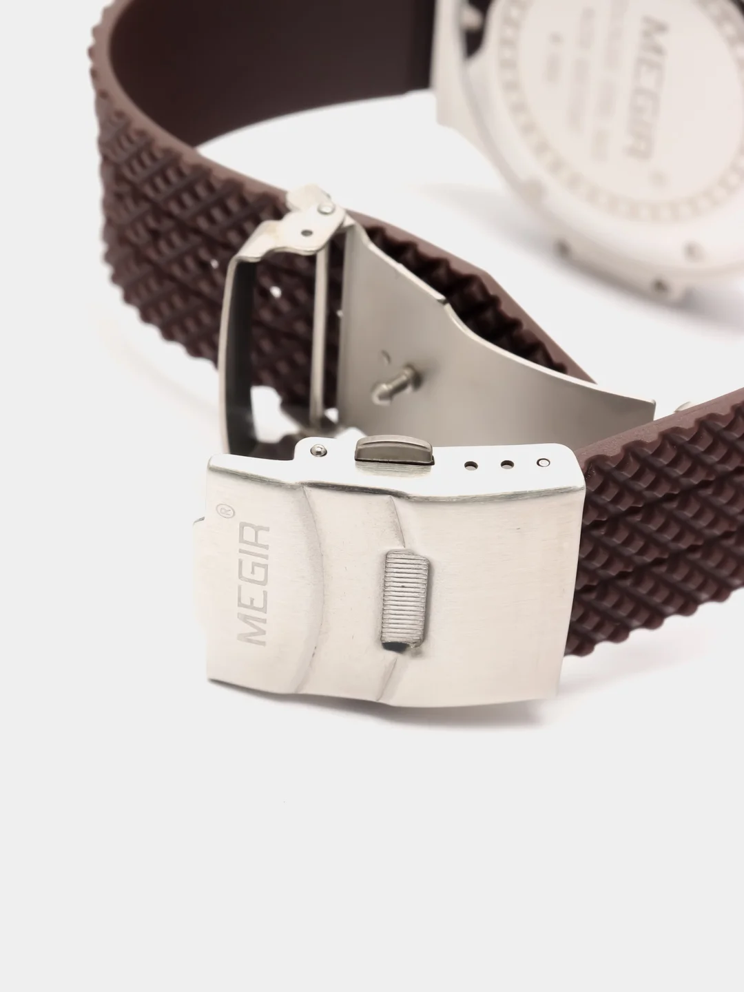 Серебряный мужские наручные часы Megir MN3002G, с хронографом, в подарочной упаковке