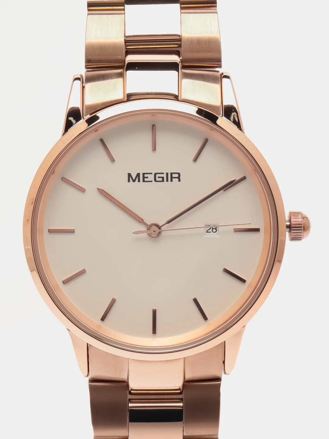 Белый мужские наручные часы Megir MS2164G, с календарём, в подарочной упаковке