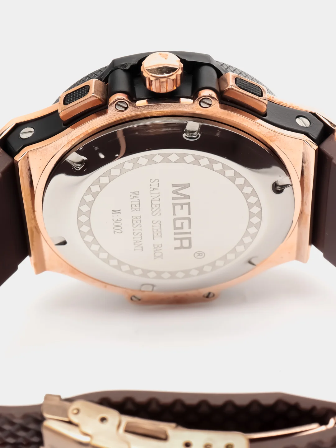 Коричневый мужские наручные часы Megir MN3002G, с хронографом, в подарочной упаковке