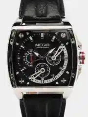 Черный мужские наручные часы Megir ML2204G, с хронографом, в подарочной упаковке