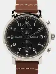 Серый мужские наручные часы Megir ML2160G, с хронографом, в подарочной упаковке