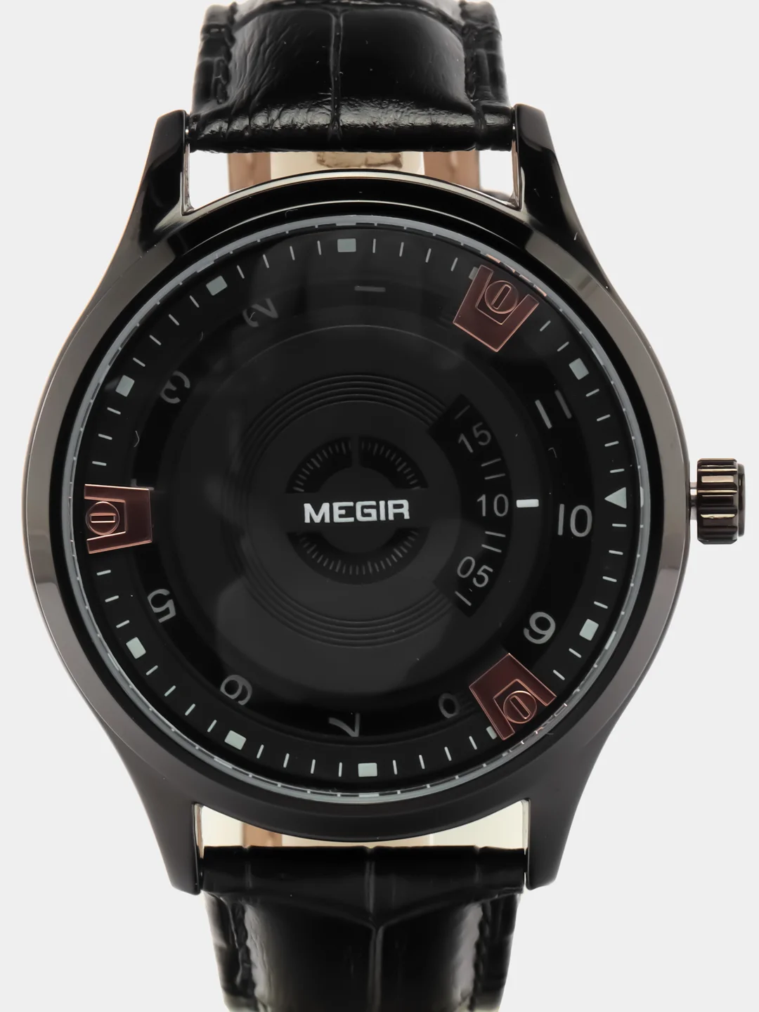 Хром мужские наручные часы Megir ML1067G, с календарём, в подарочной упаковке