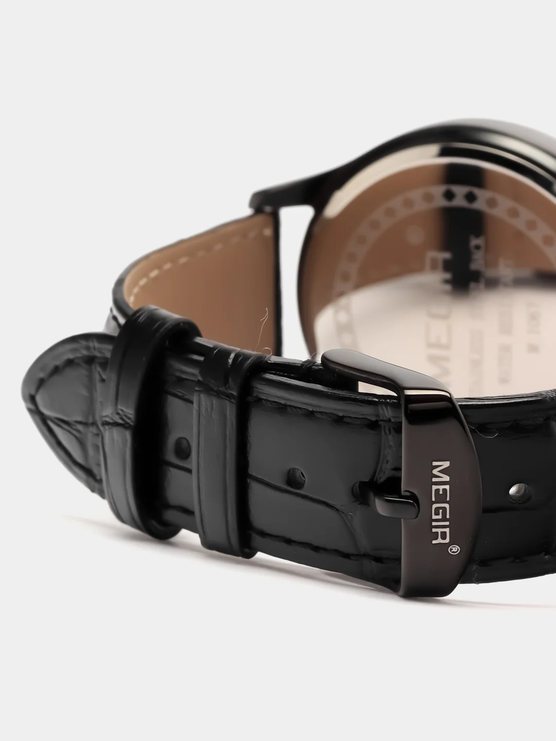 Хром мужские наручные часы Megir ML1067G, с календарём, в подарочной упаковке