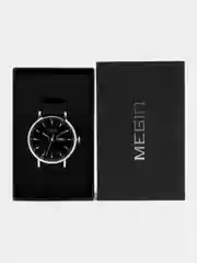 Серебряный мужские наручные часы Megir MN1081G с календарём, в подарочной упаковке