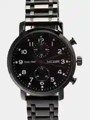 Черный мужские наручные часы Megir MS2160G, с хронографом, в подарочной упаковке