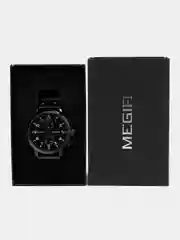 Черный мужские наручные часы Megir MS2160G, с хронографом, в подарочной упаковке