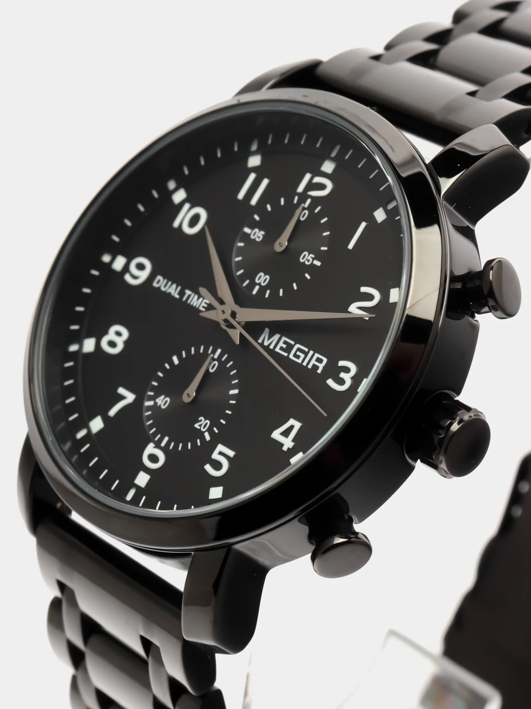 Черный мужские наручные часы Megir MS2160G, с хронографом, в подарочной упаковке