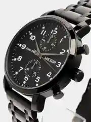 Черный мужские наручные часы Megir MS2160G, с хронографом, в подарочной упаковке