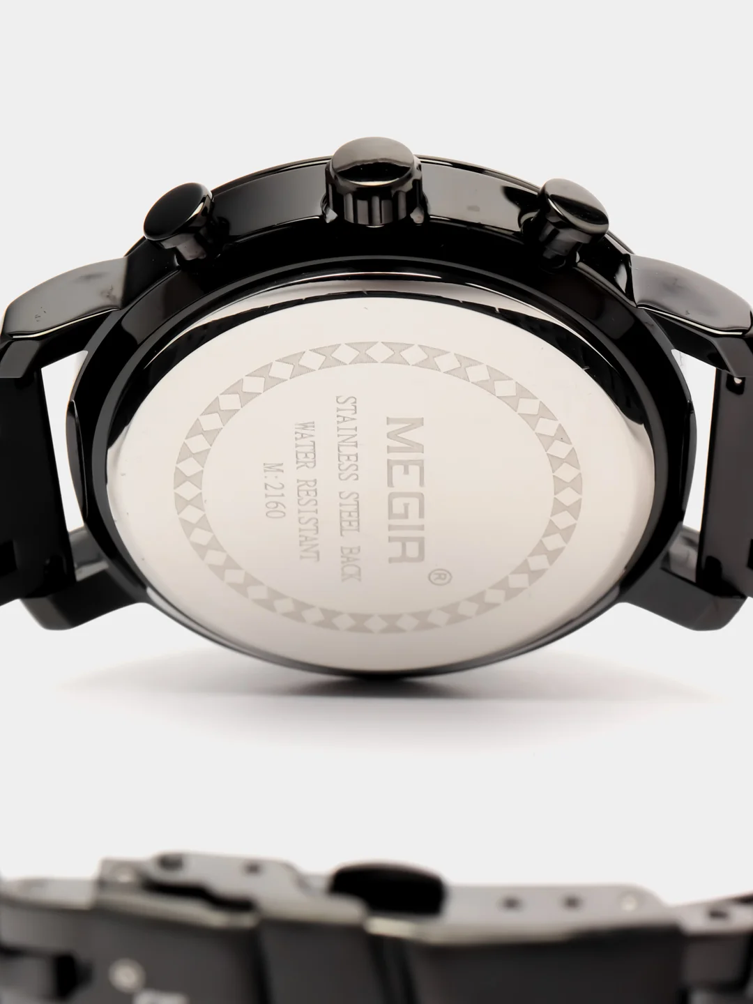 Черный мужские наручные часы Megir MS2160G, с хронографом, в подарочной упаковке