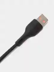 Черный кабель USB на Type-C "GFPower 15T", 1 метр, 2.4A, материал TPE, Android