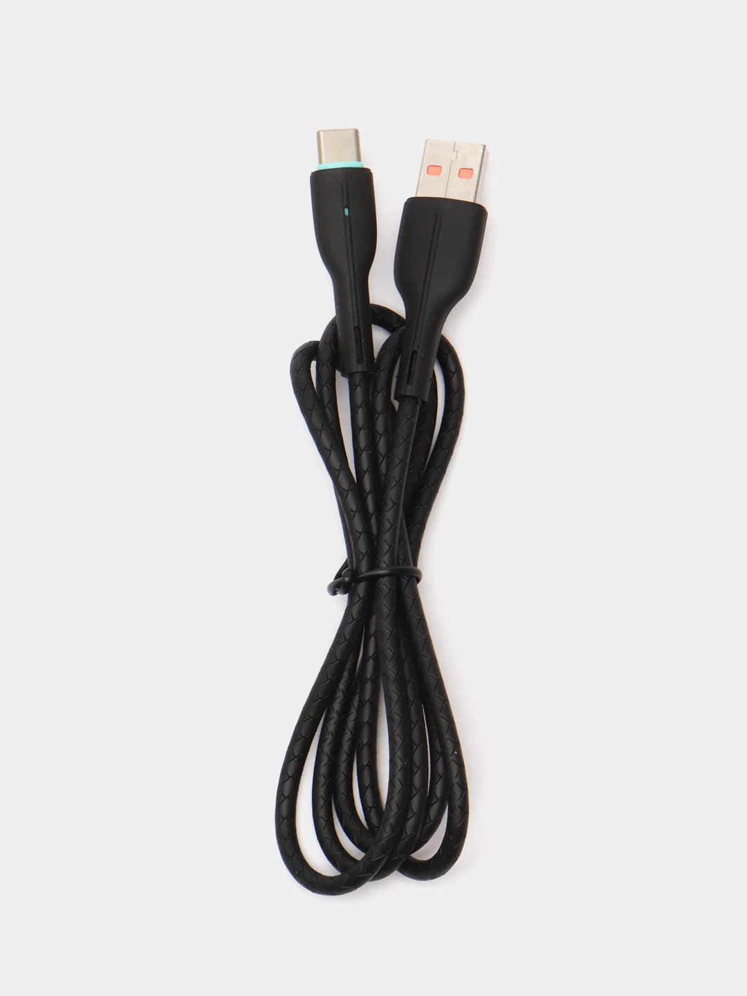 Черный кабель USB на Type-C "GFPower 15T", 1 метр, 2.4A, материал TPE, Android