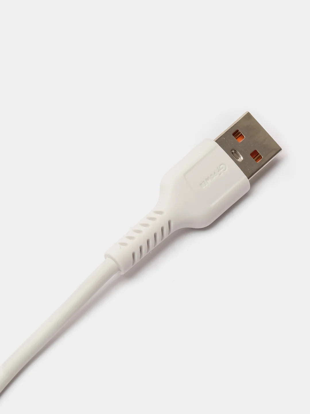 Белый кабель USB на Lightning GFPower 42L, 1 метр, 2.4A, материал TPE, iPhone 8-pin