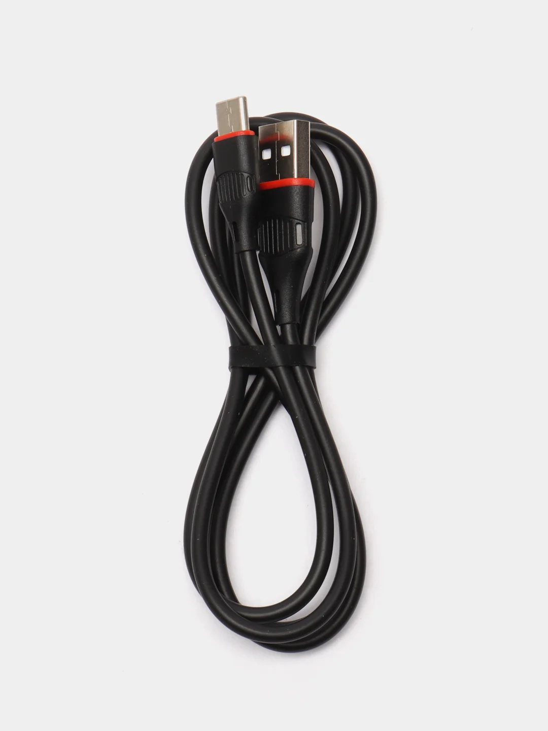 Черный кабель USB на Type-C "GFPower 17T", 1 метр, 2.4A, ПВХ, Android