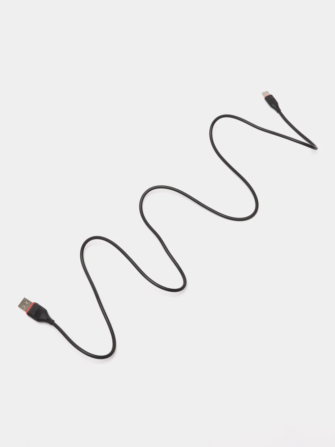 Черный кабель USB на Type-C "GFPower 17T", 1 метр, 2.4A, ПВХ, Android