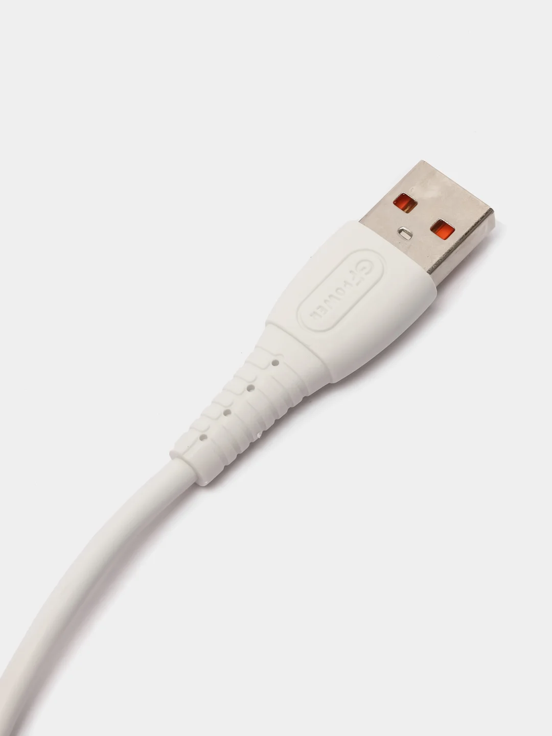 Белый кабель USB на Micro-USB "GFPower 07M", 1 метр, 2.4A, силикон, Android