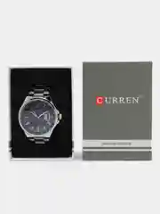 Синий мужские наручные часы Curren 8375 с календарем в подарочной упаковке