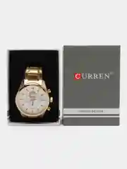 Золотой мужские наручные часы Curren 8352 с хронографом в подарочной упаковке