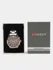 Серебряный мужские наручные часы Curren 8358 с хронографом в подарочной упаковке