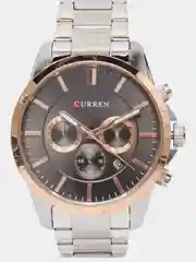 Серебряный мужские наручные часы Curren 8358 с хронографом в подарочной упаковке