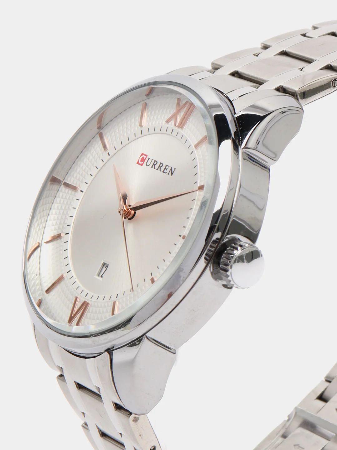 Серебряный мужские наручные часы Curren 8356 с хронографом в подарочной упаковке