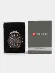 Черный мужские наручные часы Curren 8363 c хронографом в подарочной упаковке